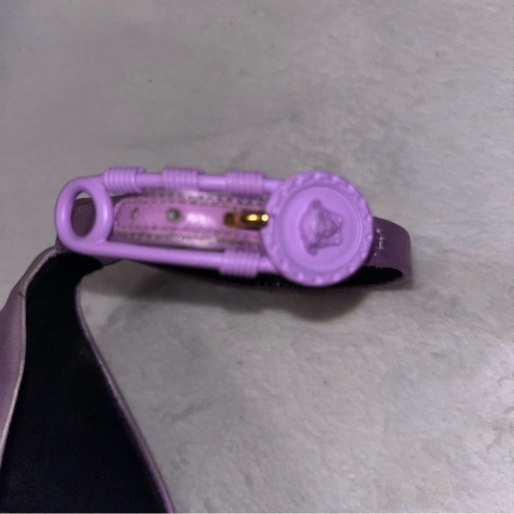Versace Purple Satin Platform Sandals Safety Pin 10 Cocktail Y2K New 🟡 - Picture 11 of 16